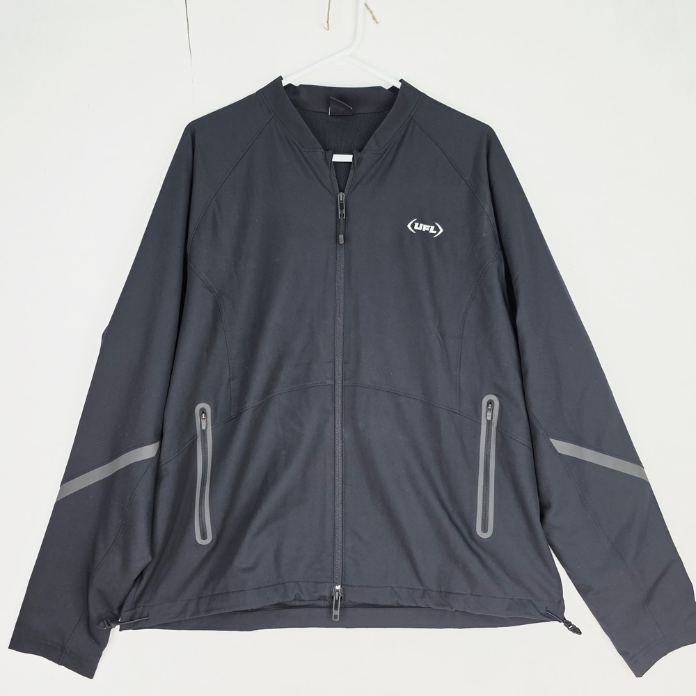 Under Armour Black UFL Men's XL Full Zip Jacket Windbreaker United Football Read - Picture 2 of 10